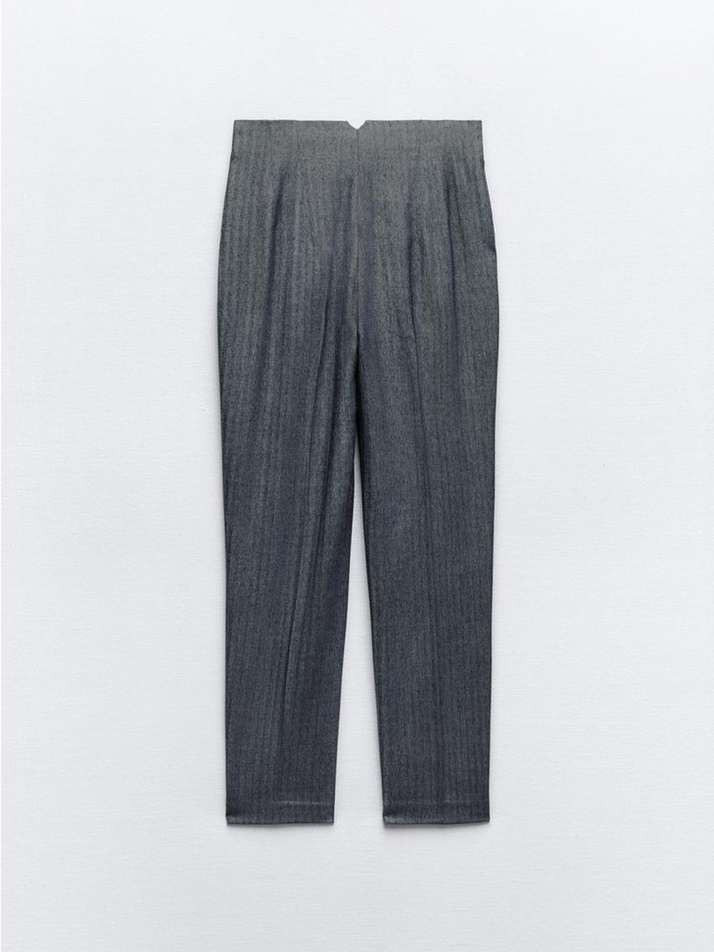 Zara High Rise Trousers Indigo Blue with Melange Effect Pants Size Small - Picture 5 of 7